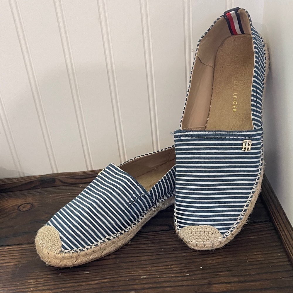 Tommy Hilfiger Navy and White Espadrilles